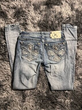 Signature Light Blue Embellished Skinny Jeans